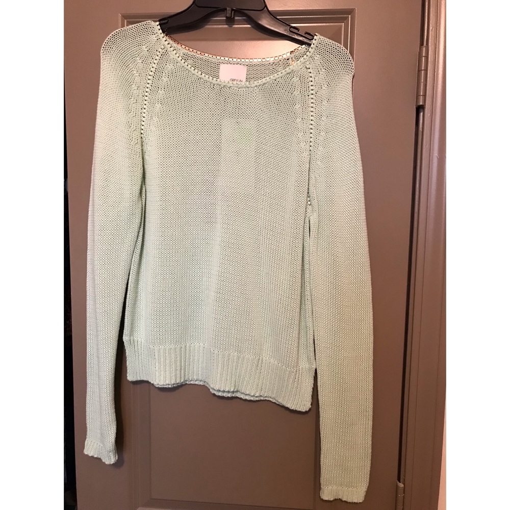 NWT Greylin Seafoam Green Sweater w/ Metal Detail